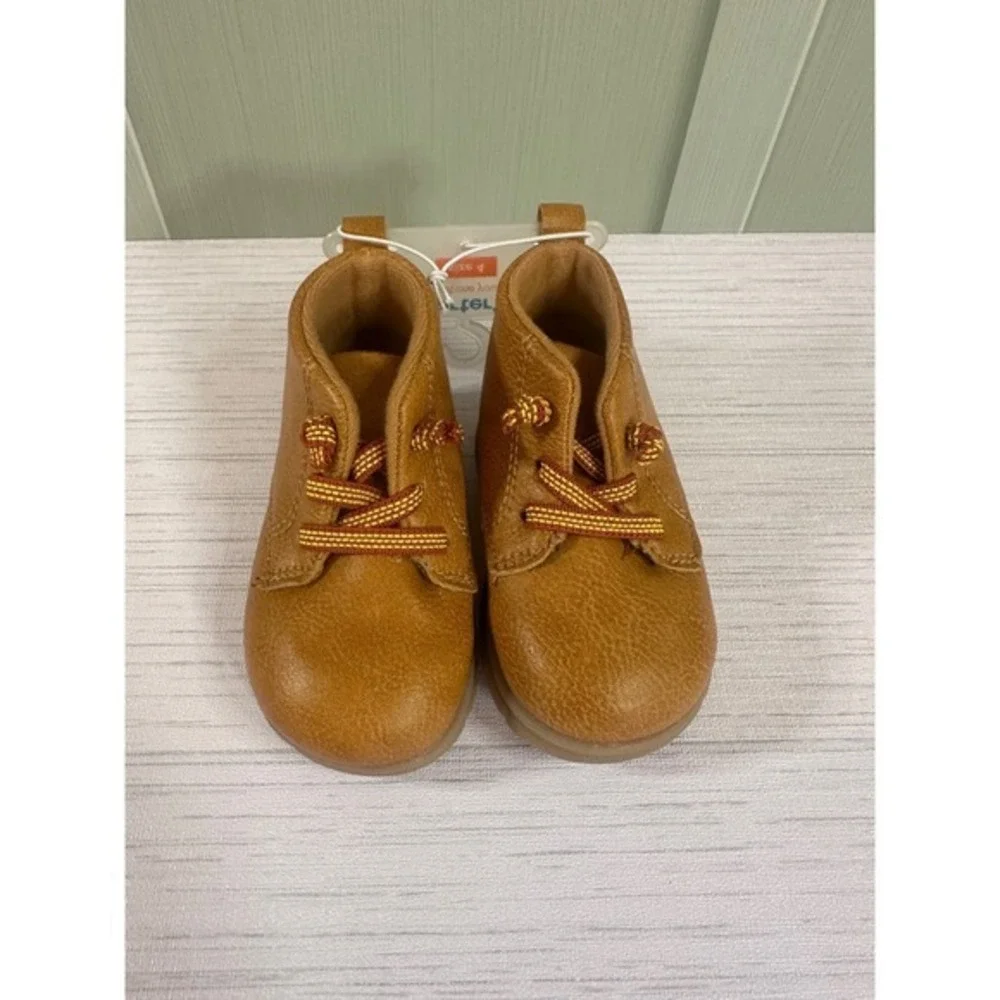 Carters Just One You Size 4 Kyrie-B Tan Faux Leather Chukka Boots Kids NEW